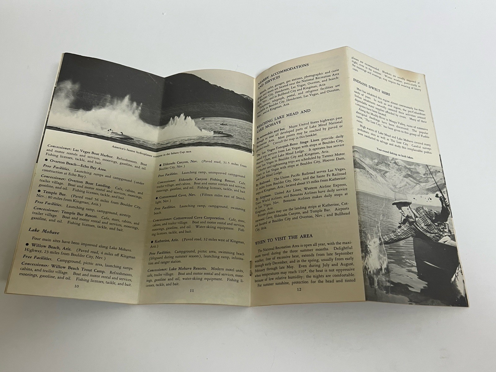 Vintage Lake Mead & Lake Mohave Arizona Nevada Map /Brochure 1957