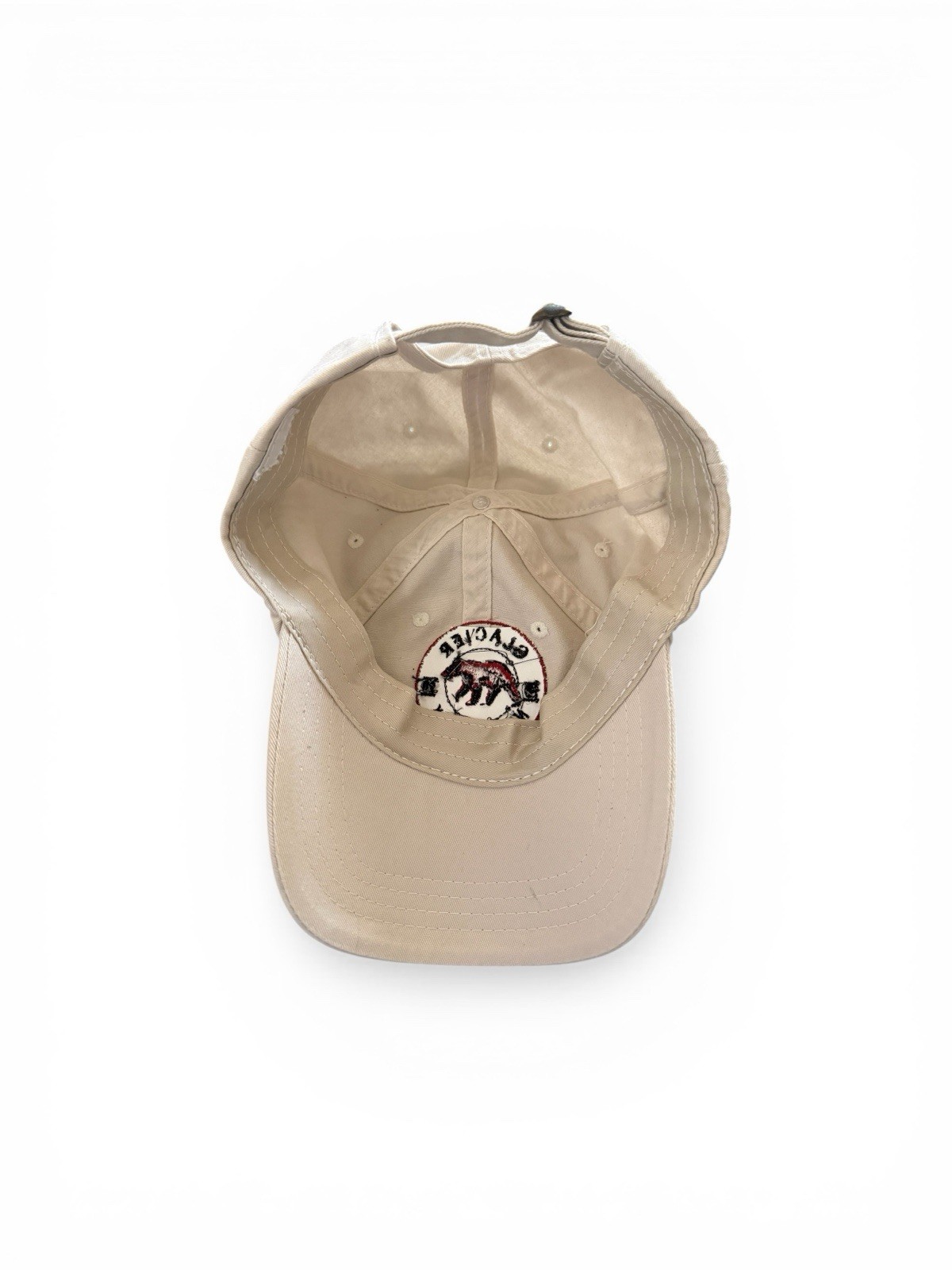Glacier National Park Canvas Hat Bear Embroidered Beige Cap National Parks Theme