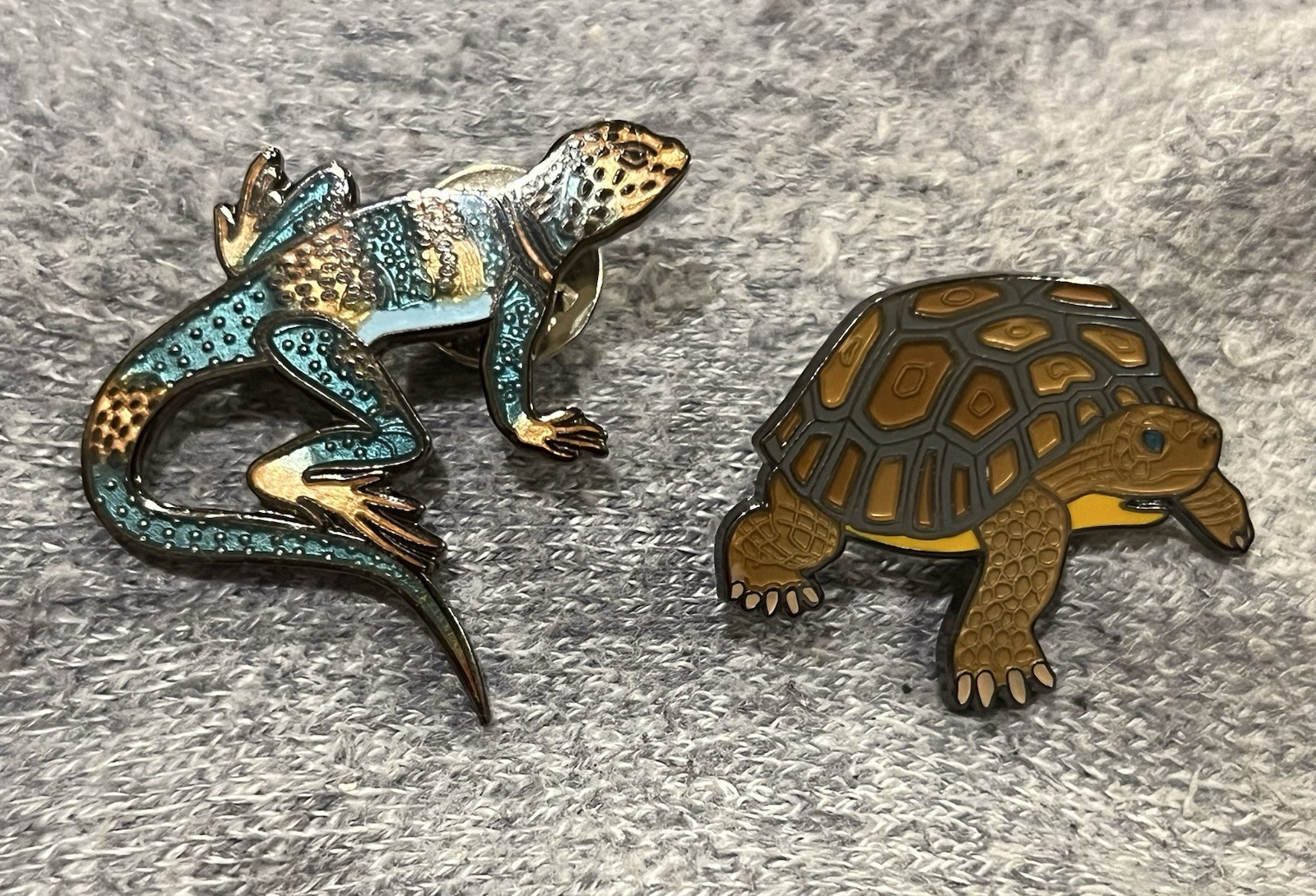 National Parks Souvenirs Collared Lizard And Desert Tortoise Collectible Pins