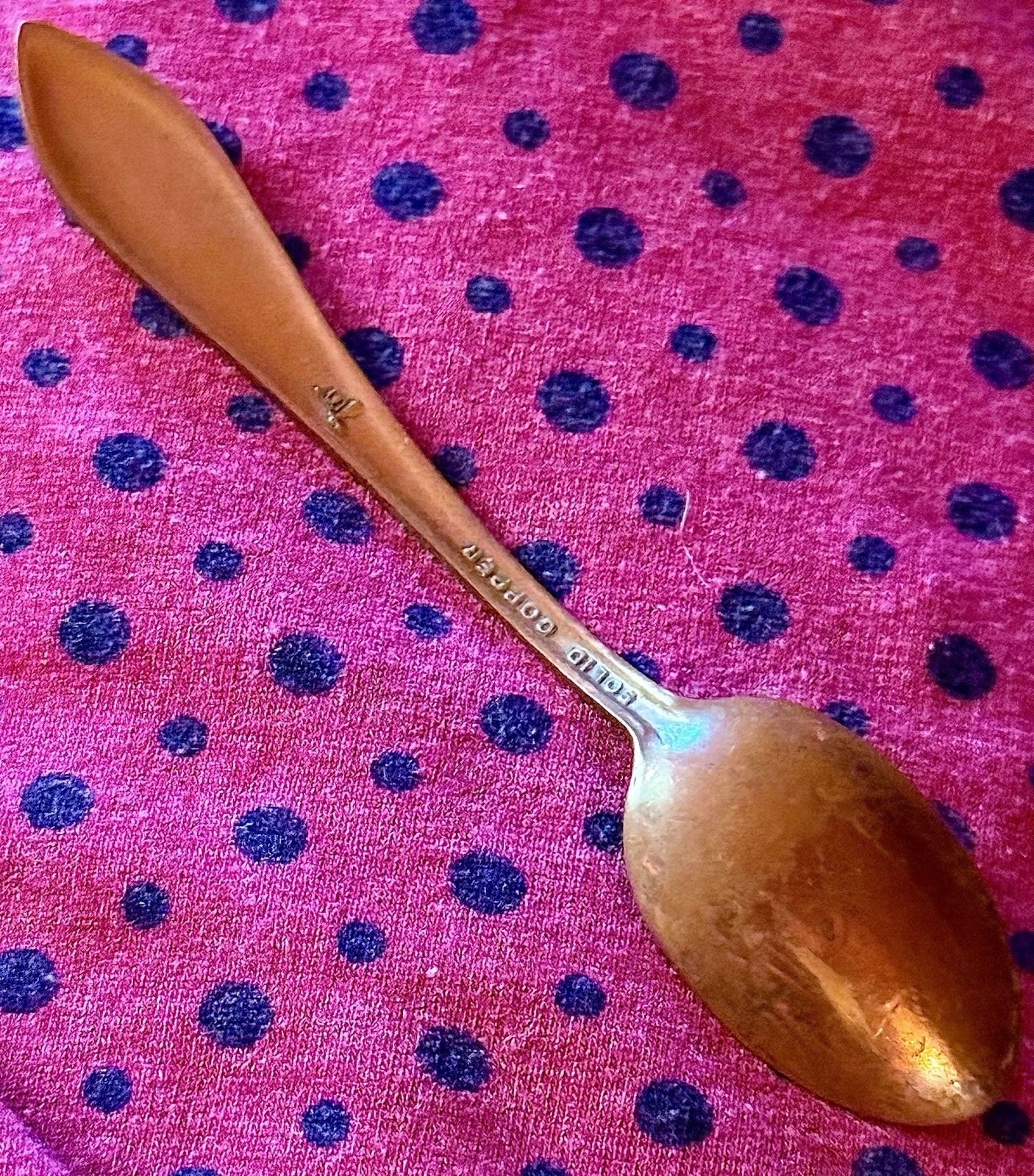 Vintage Solid Copper Souvenir Spoon New Mexico Sunshine Eagle 3 1/2” Inch