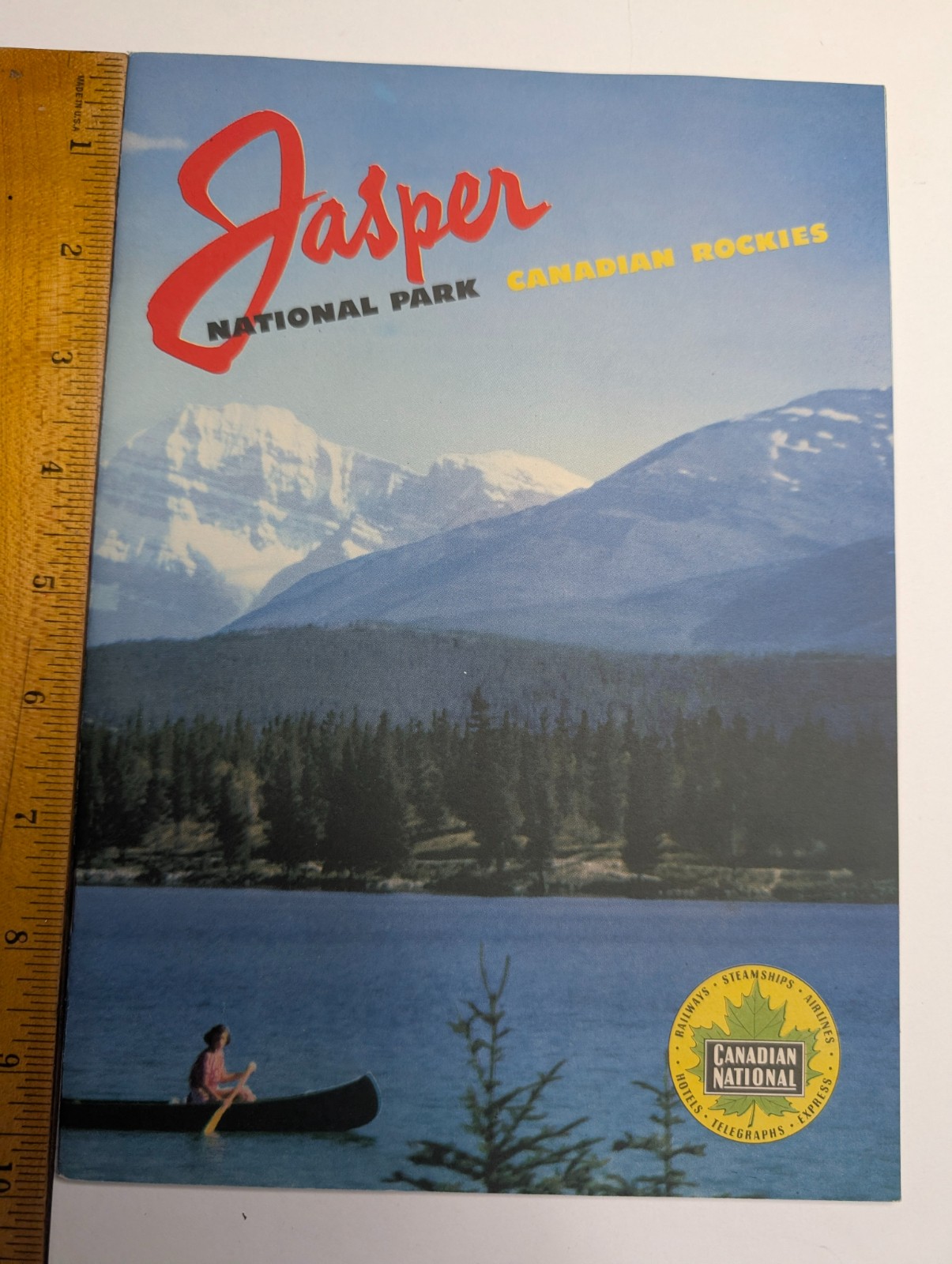 1948 Jasper National Park Alberta Canadian Railway Travel Brochure w/ Map CN