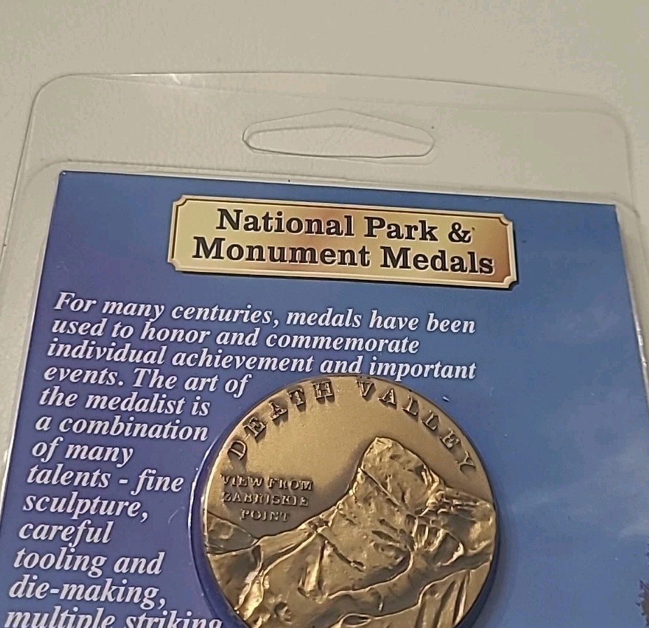 Death Valley National Park And Monument Medals Solid Bronze Coin Token Vtg. 2004