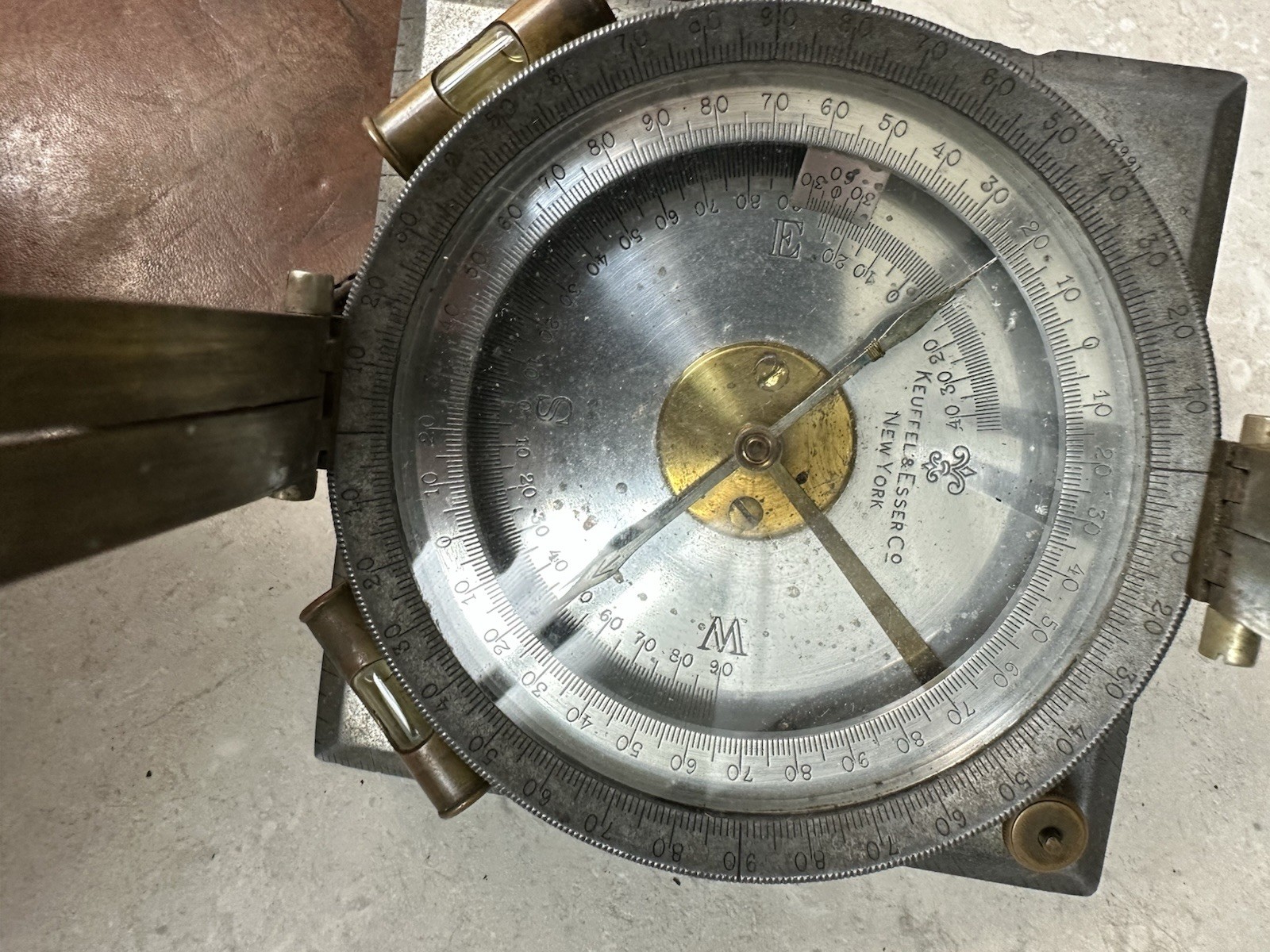 Vintage Well Marked USFS Forest Service Large Compass In Leupold Leather Case