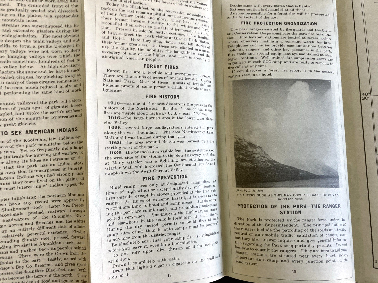 Vintage 1938 Motorists Guide GLACIER National Park Brochure Outdoors Hiking