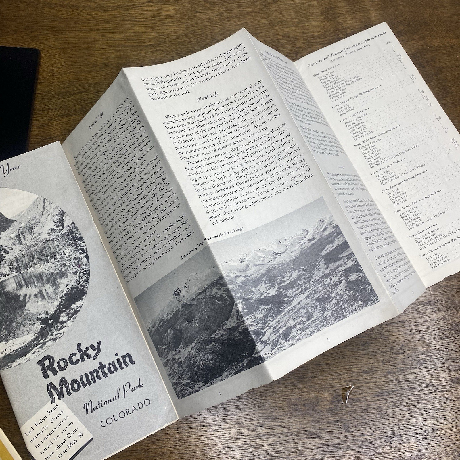 Rocky Mountain Pamphlet With Map 1954 Travel Guide National Park Colorado