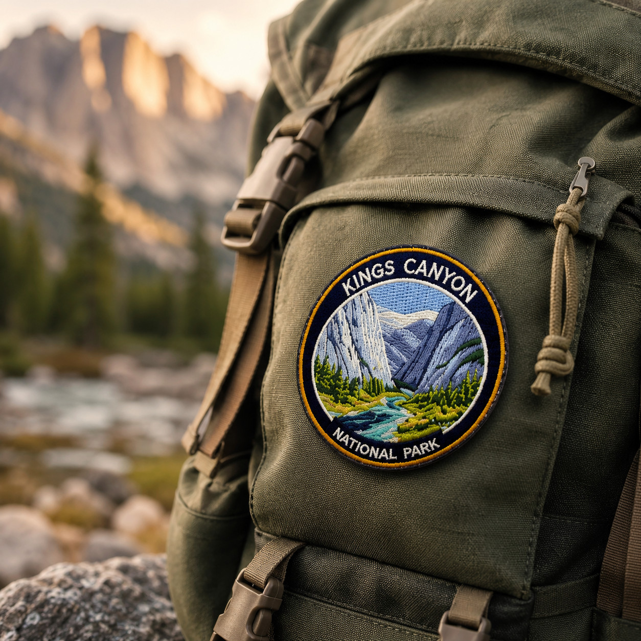 Kings Canyon National Park Embroidered Patch – Sierra Mountain Travel Souvenir