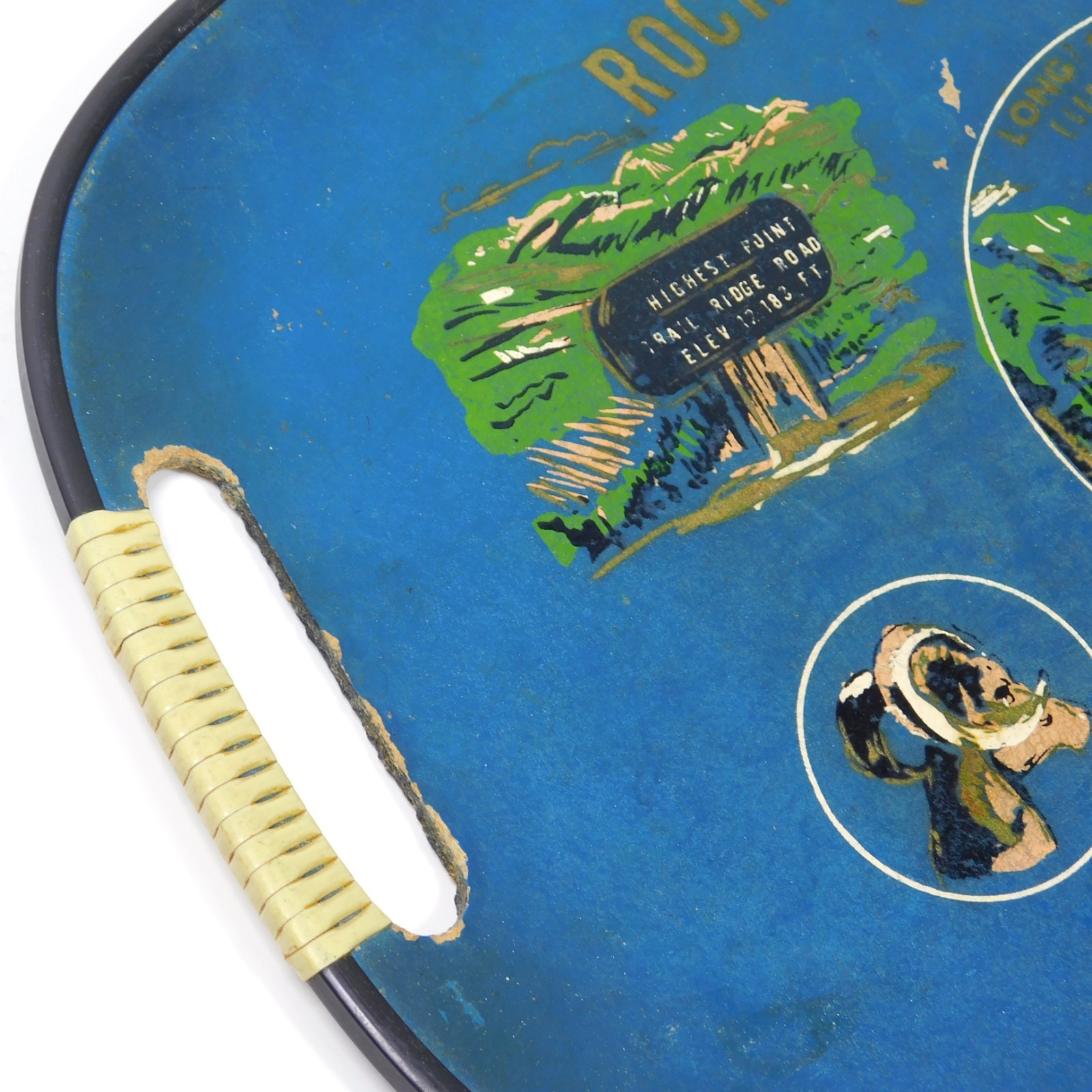 Vintage 1950s Rocky Mountains National Park Tourist Souvenir Serving Tray Japan