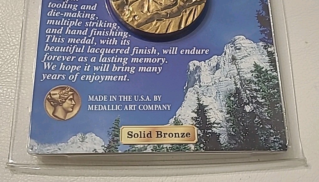 Death Valley National Park And Monument Medals Solid Bronze Coin Token Vtg. 2004