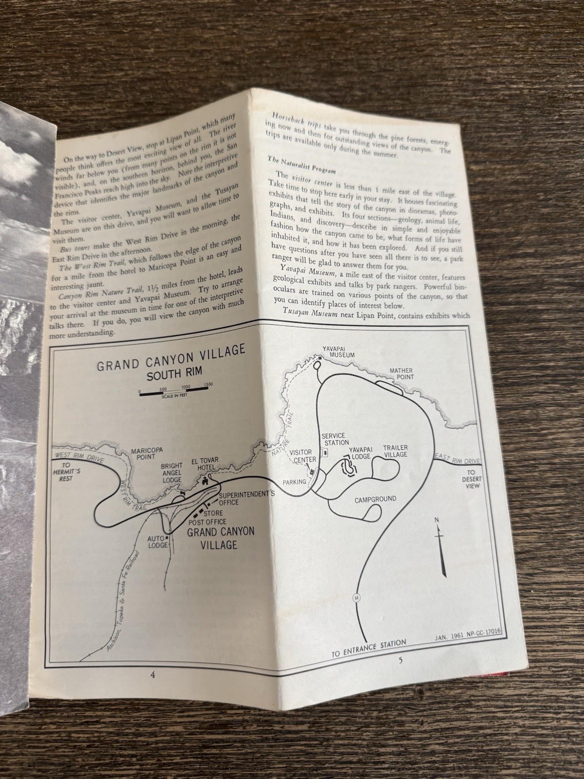Vintage 1961 Grand Canyon National Park Brochure Pamphlet Mission 66 Arizona