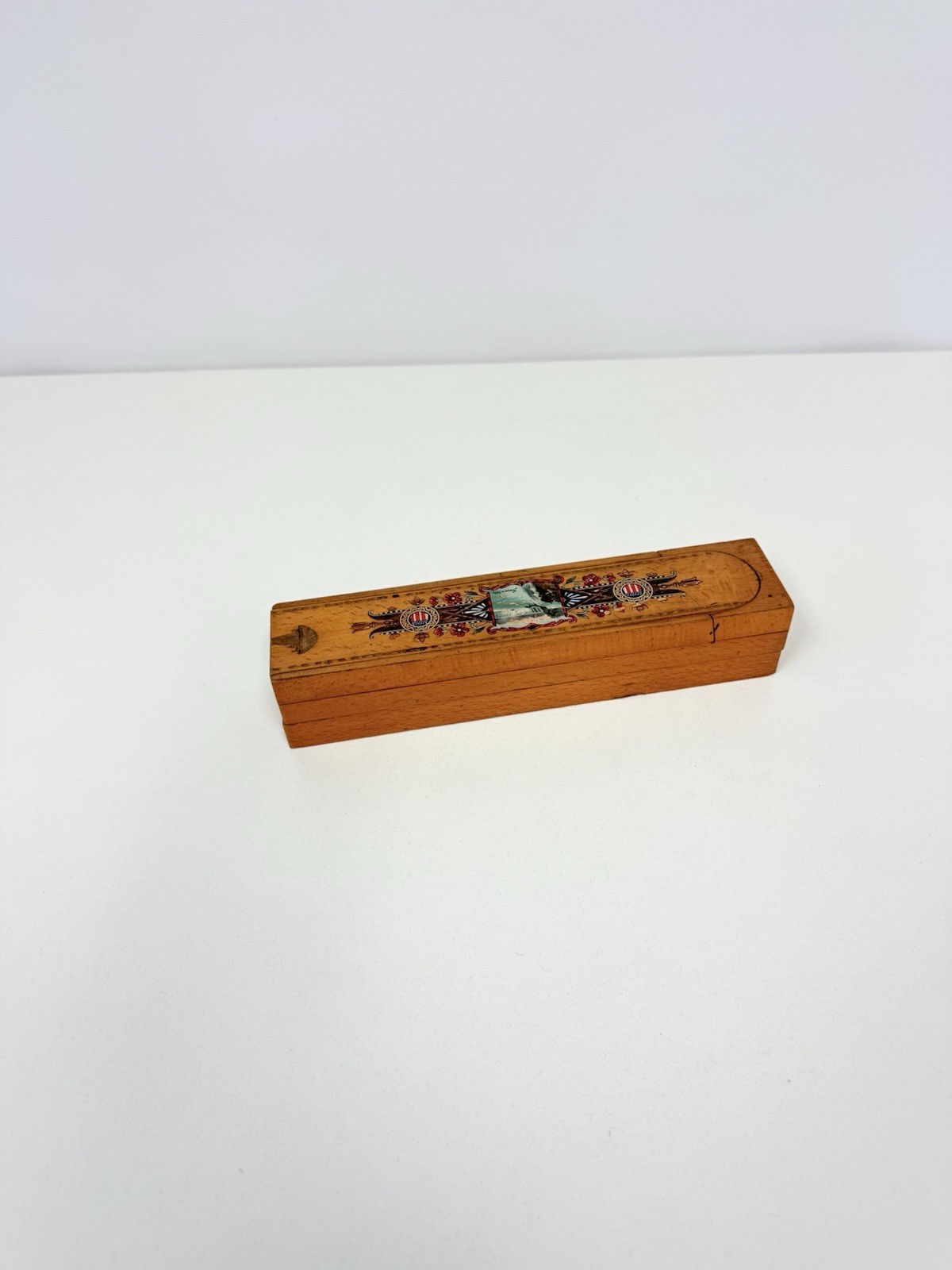 Antique NIAGARA FALLS ARTIST PUZZLE BOX *3 LAYERS* c.1880 Rare