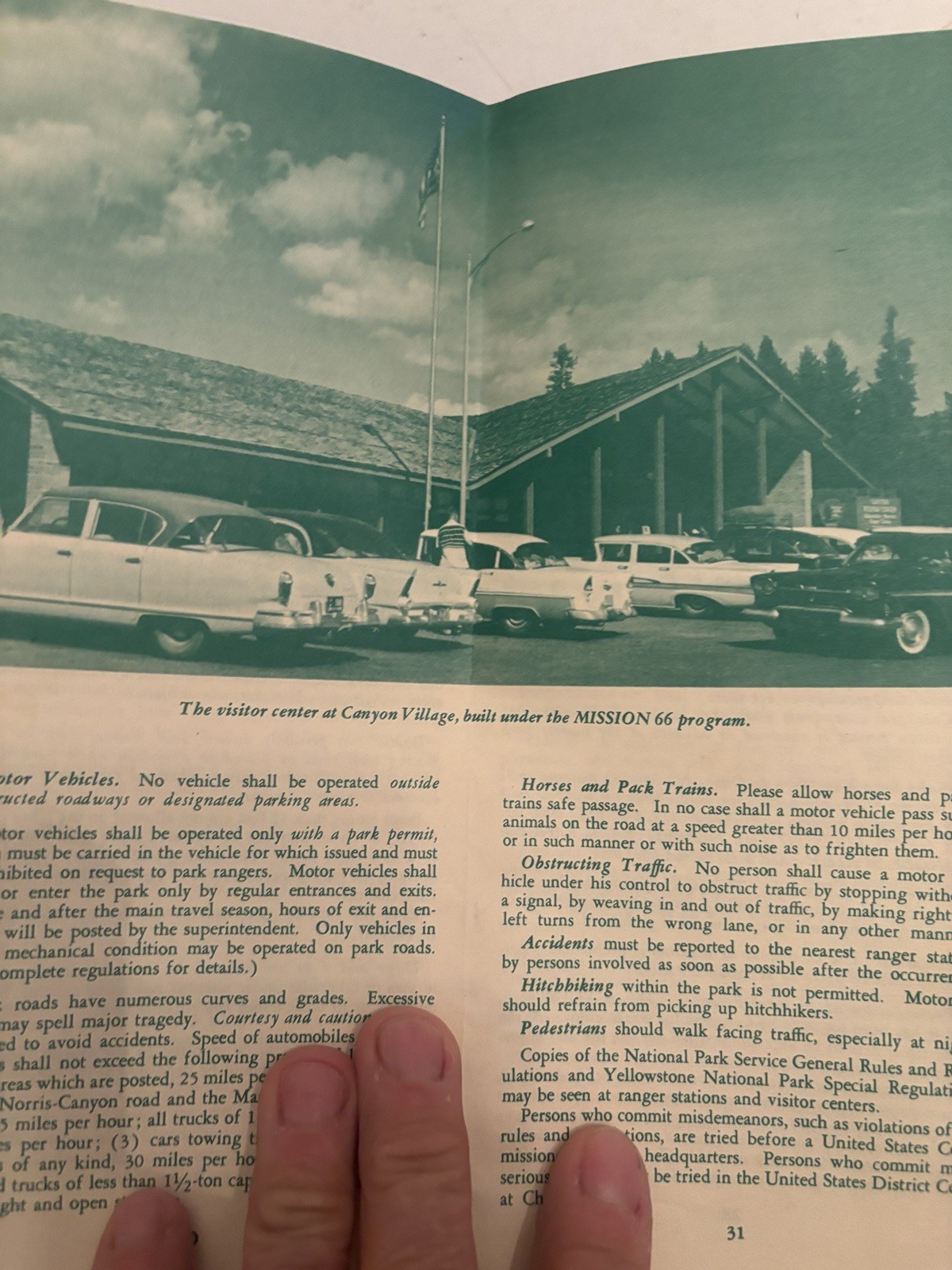 1961 Yellowstone National Park Wyoming US Dept Of the Interior Brochure Booklet