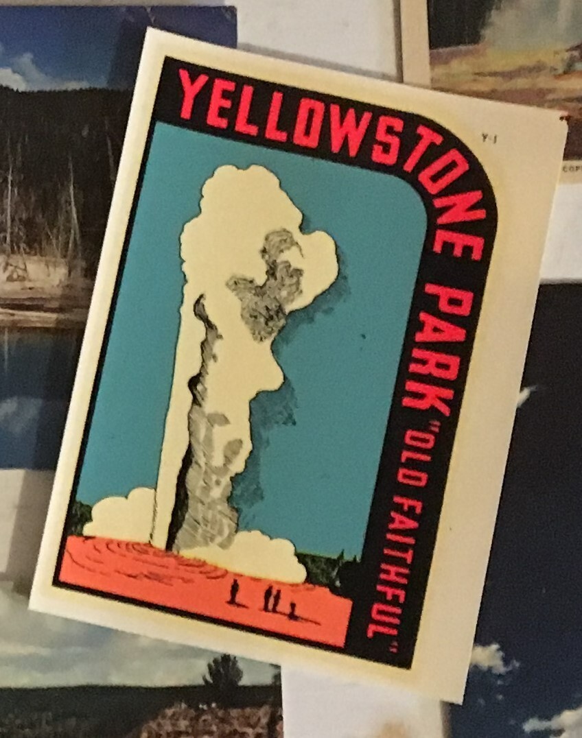 Vintage Yellowstone National Park Collectibles Souvenirs Postcards Guide Sticker