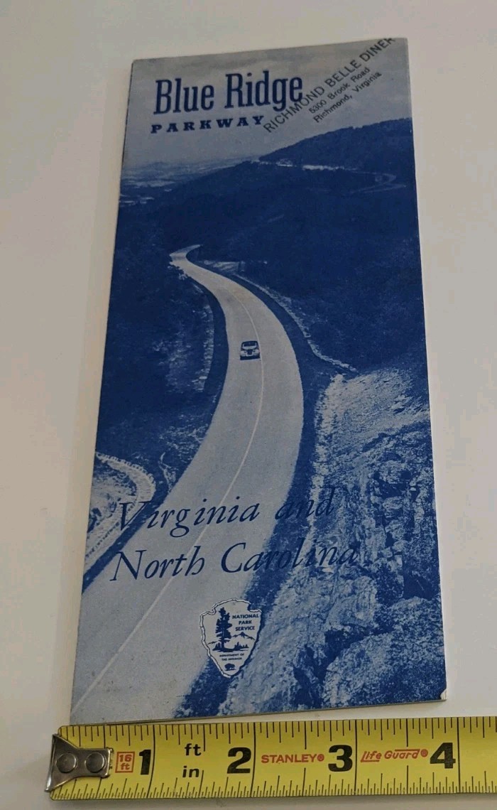 1957 National Park Service Blue Ridge Parkway Brochure With Map