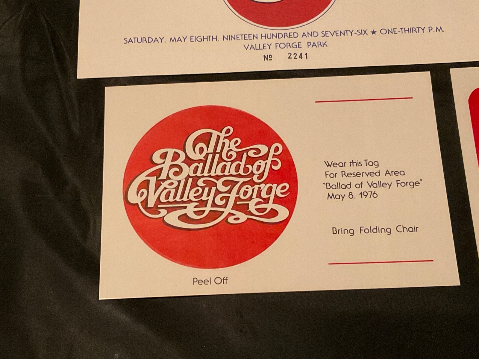 “Ballad of Valley Forge” Bicentennial Celebration 1976 Invitation/Program/Ticket