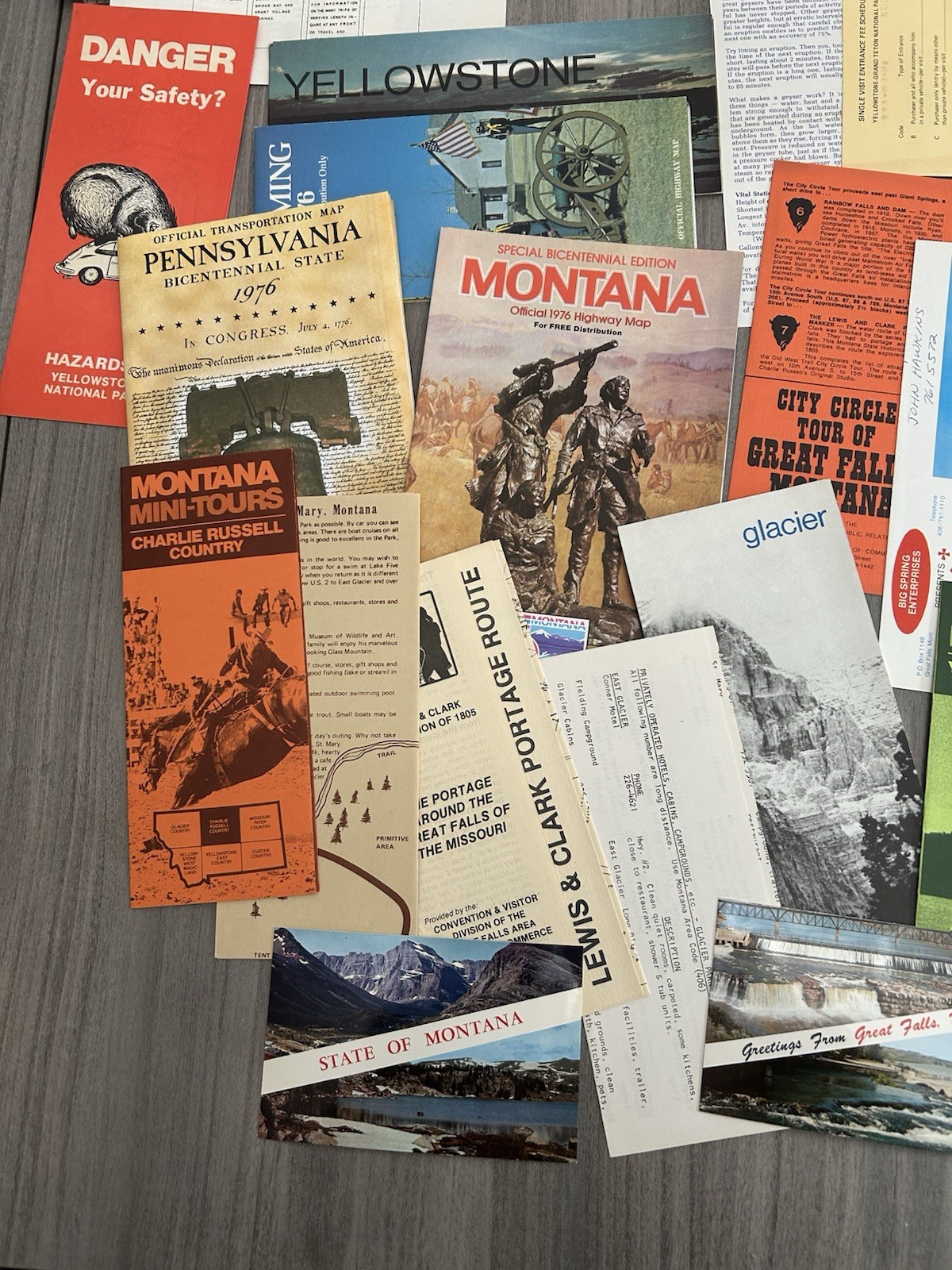 Vintage US National Parks Yellowstone Grand Teton Glacier WY MT Etc Ephemera Lot