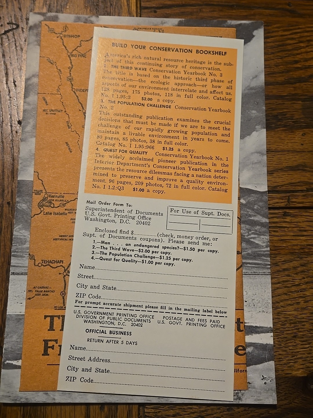Vintage Badwater Self- Guiding Auto Tour Death Valley California 1968 Brochure
