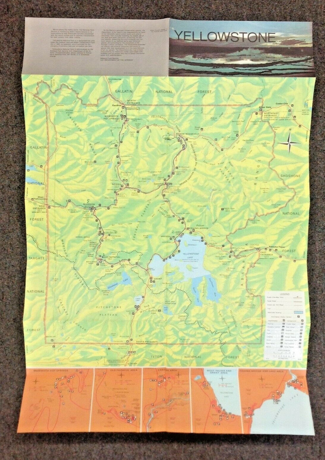 Vintage 1975 US Dept Interior Yellowstone National Park