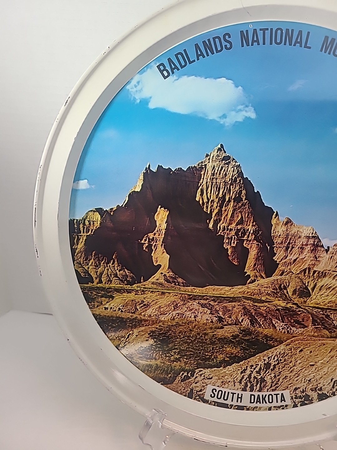 Vintage Collectible Badlands National Monument South Dakota 12.5″ Metal Tray