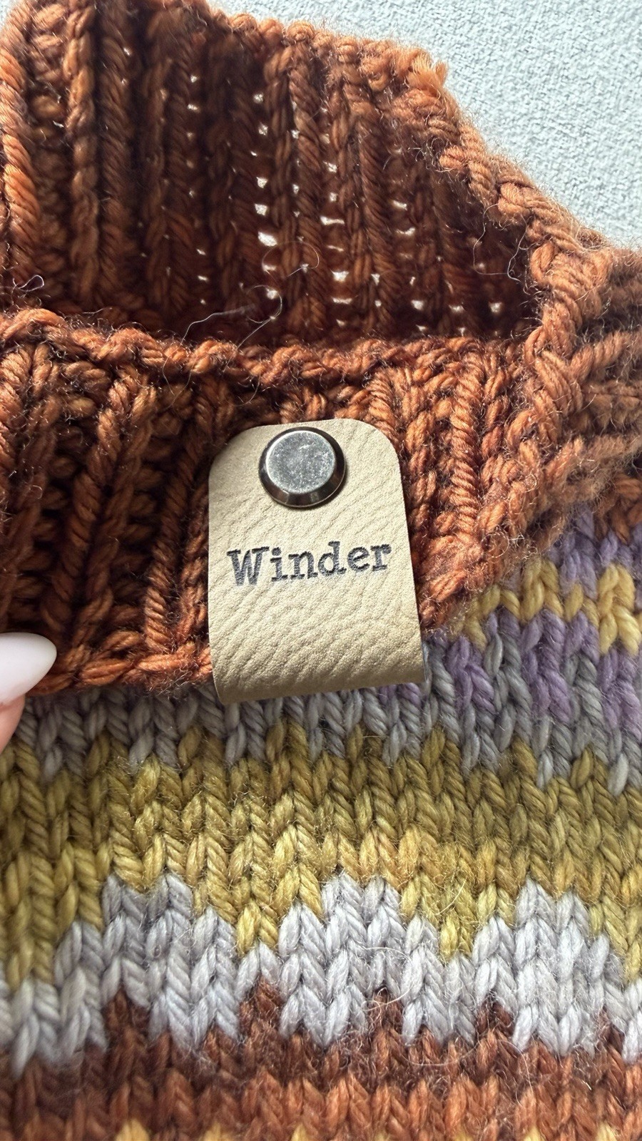 Hand Knit Winder Beanie: Multicolored, Adult medium