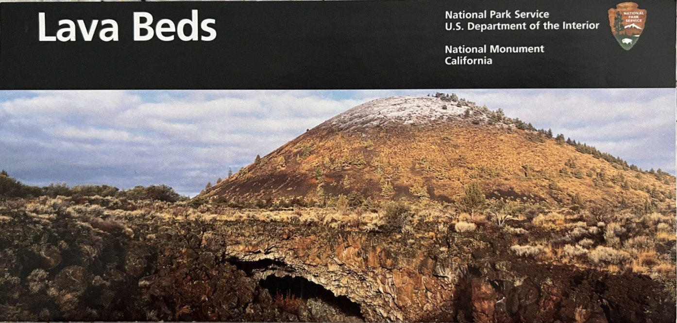 Vintage 2002 LAVA BEDS MONUMENT NATIONAL PARK SERVICE UNIGRID BROCHURE/MAP OOP