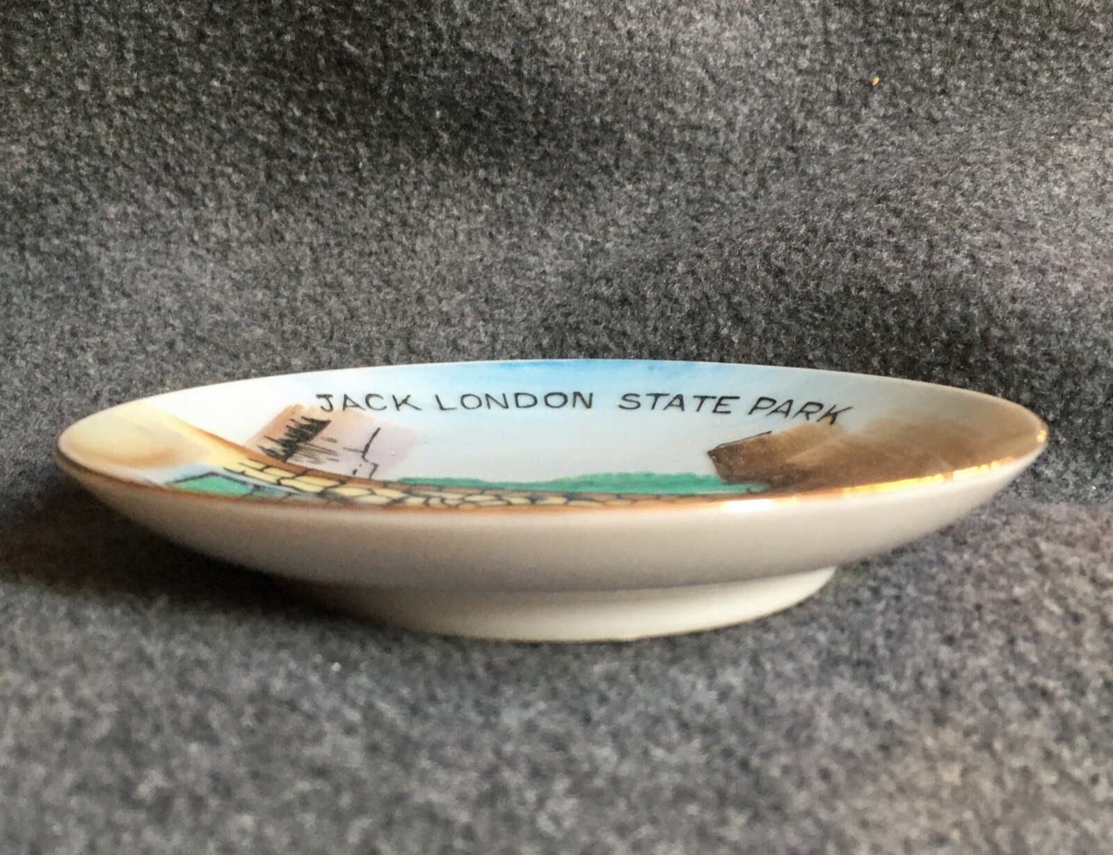 1960s Jack London State Park EFCCO Souvenir Plate 4” Wolf House Ruins Glen Ellen