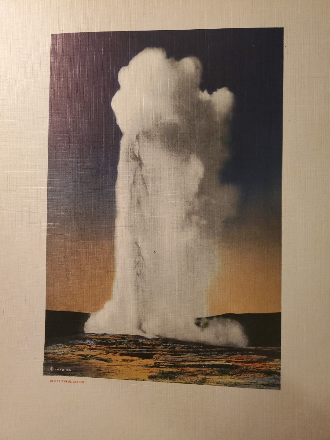 Vintage 1920s Haynes Souvenir Yellowstone National Park Colored Linen Prints