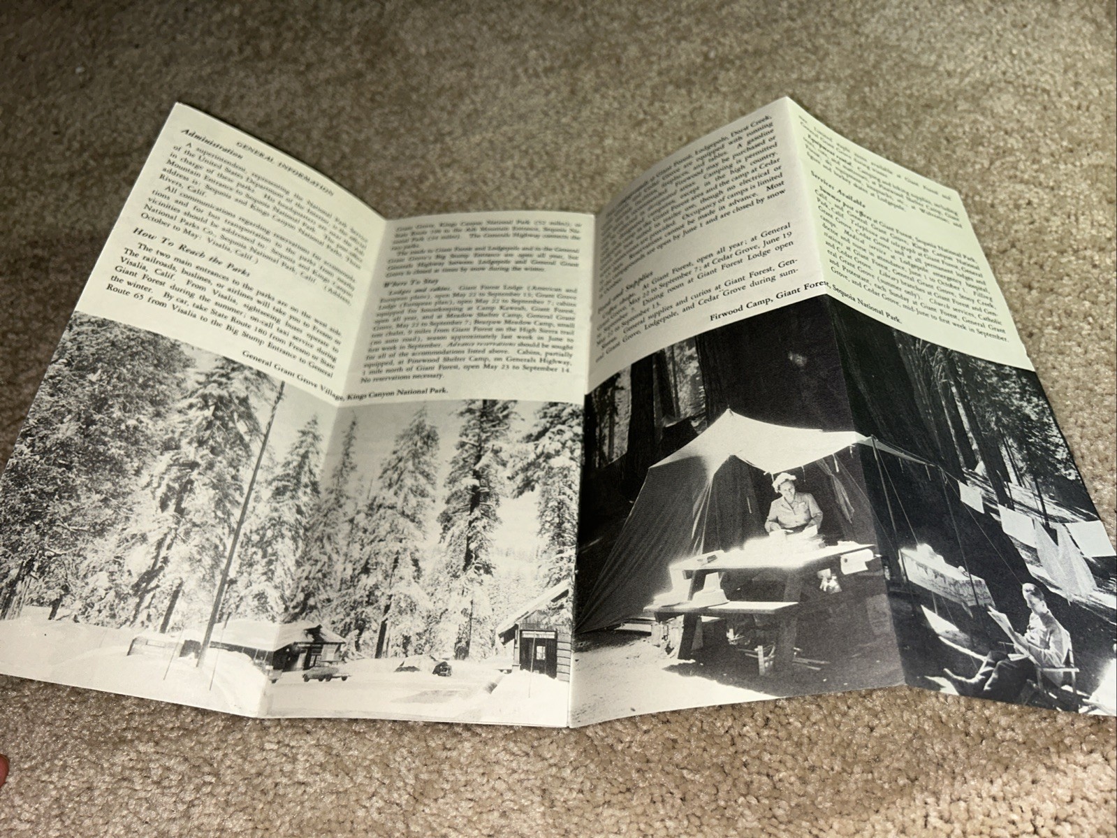 2 Vintage SEQUOIA NATIONAL PARK Brochures US Dept of Interior 1954 & 1957