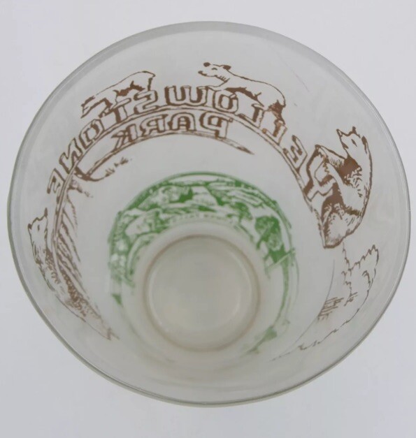 Yellowstone National Park Souvenir Vintage Frosted Drinking Glasses (3) Bears