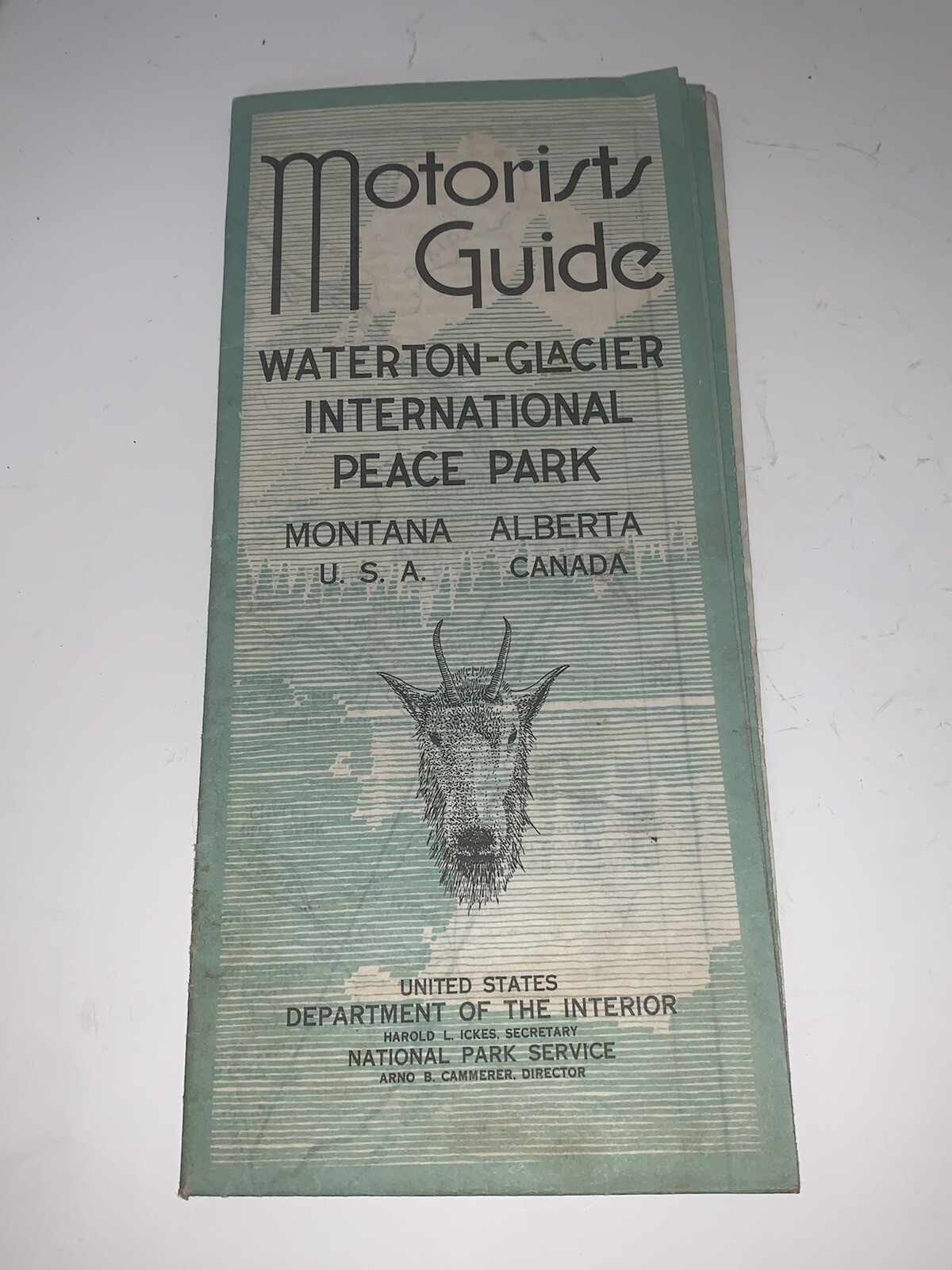 Vintage Motorists Guide WATERTON-GLACIER INTERNATIONAL PEACE PARK, 1938