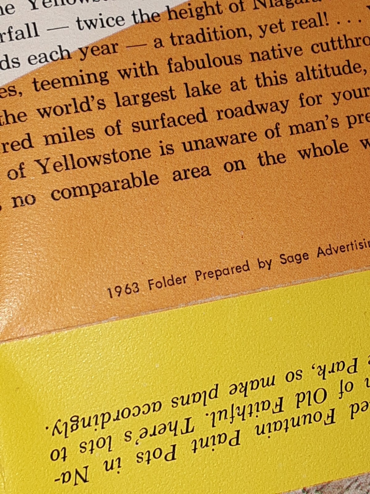 Yellowstone National Park Booklet 1963