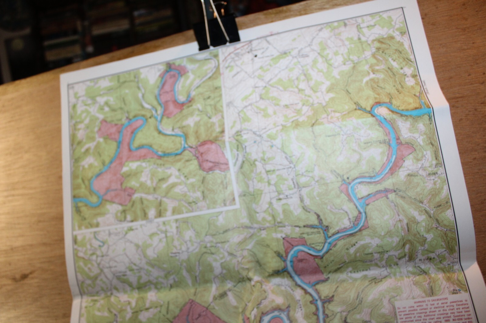 1985 Norris Lake Tennessee 21-1/2″ x 17″ Navigation Recreation Map TVA