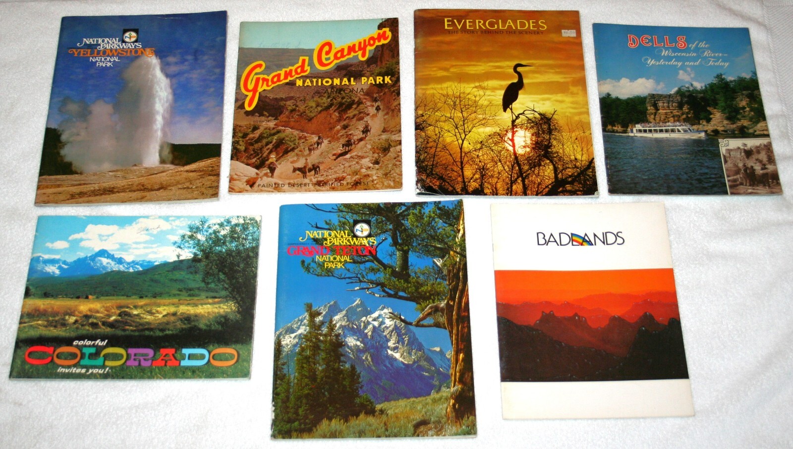 Lot 7 Vintage US National Parks & State Photo Guide Books GRAND CANYON Colorado+