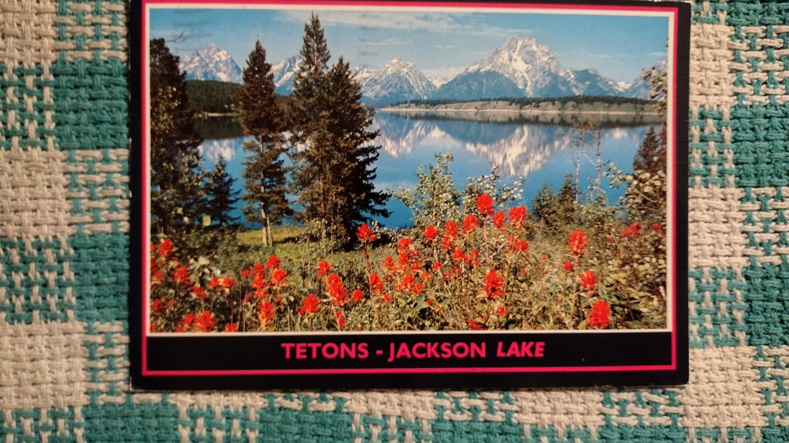 BEAUTIFUL POST CARD TETONS-JACKSON LAKE WYOMING.GRAND TETON NATIONAL PARK