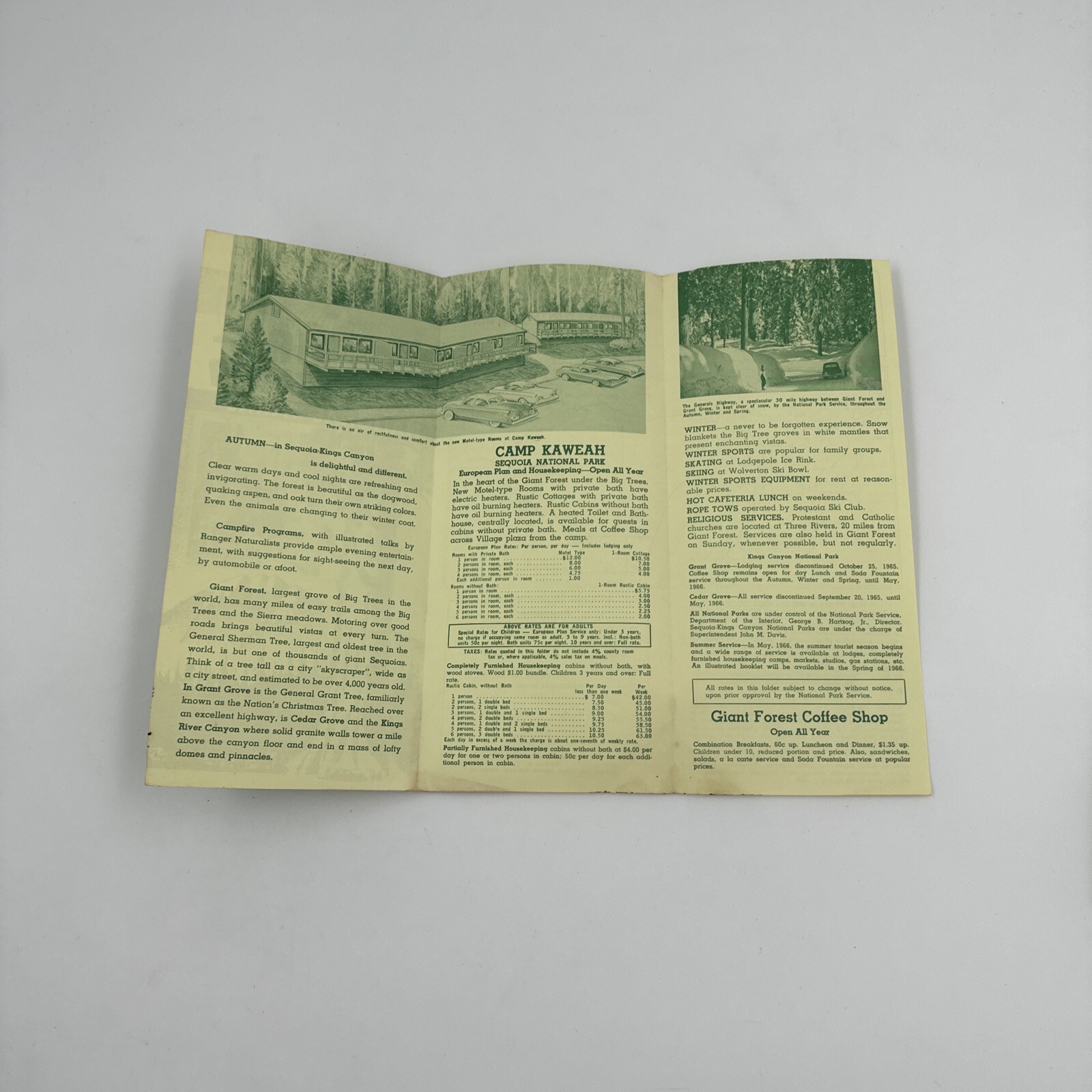 Vintage 1966 National Park Brocures Yosemite Sequoia Kings Canyon Muir Woods