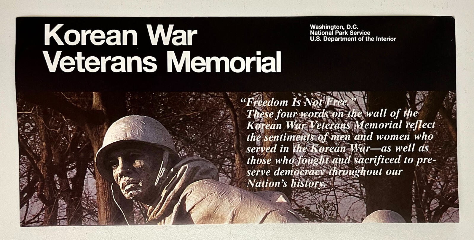 1998 Korean War Veterans Memorial National Monument Vintage Travel Brochure DC
