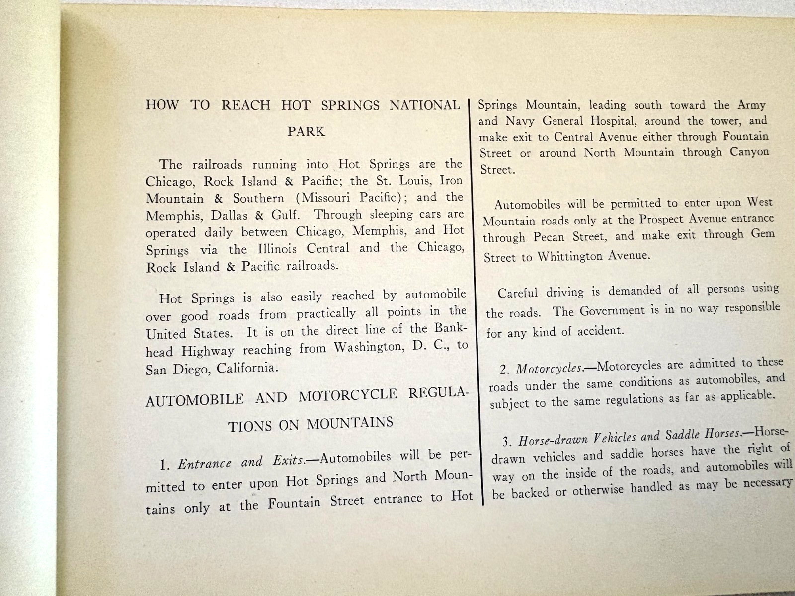 1930’s Booklet “Hot Springs National Park ” Arkansas – 42 pages of Pics & Info *
