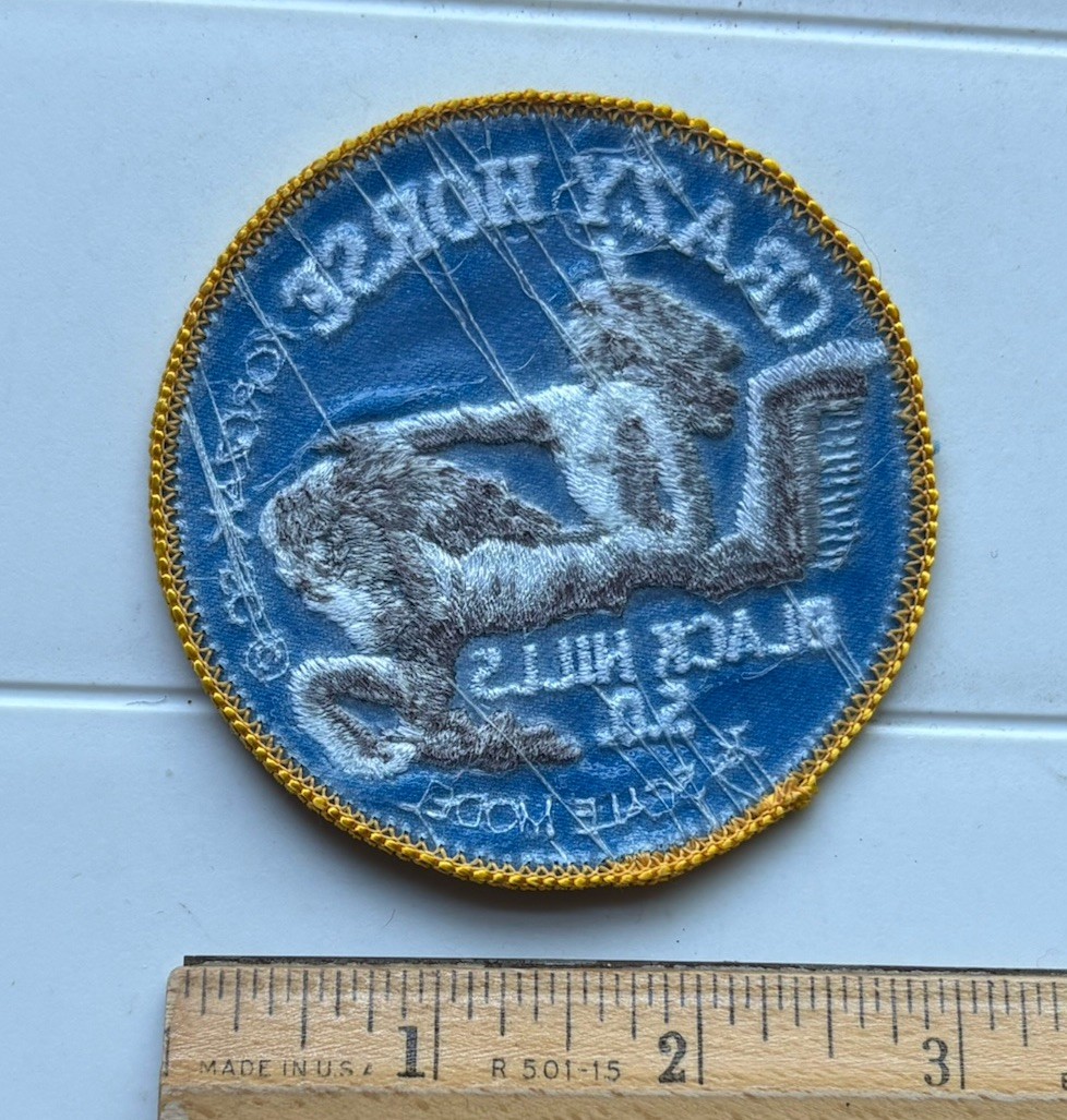 Crazy Horse Memorial Black Hills South Dakota Souvenir Round Embroidered Patch