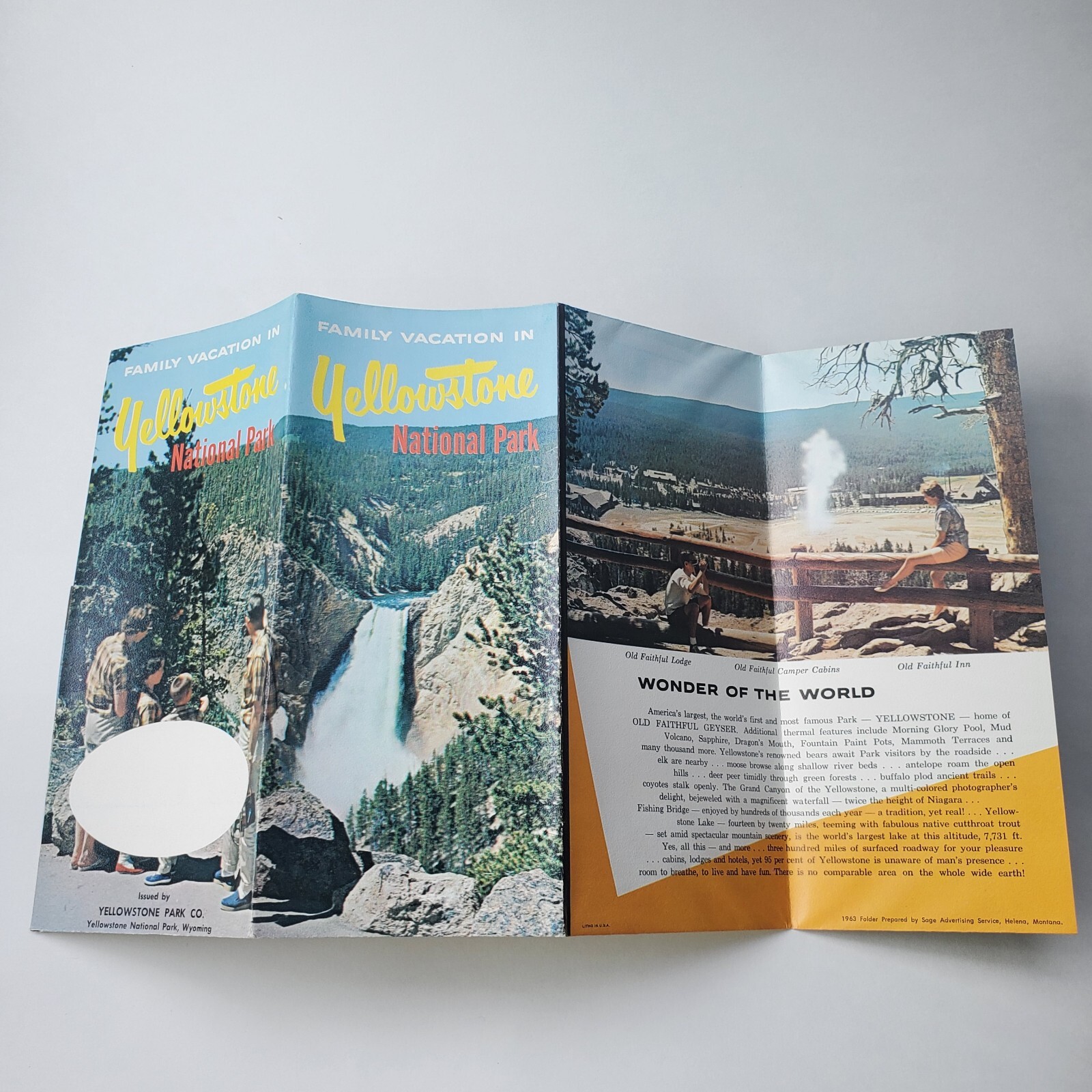 Yellowstone National Park Booklet Map Brochure 1960s Bears Map Ranch Color