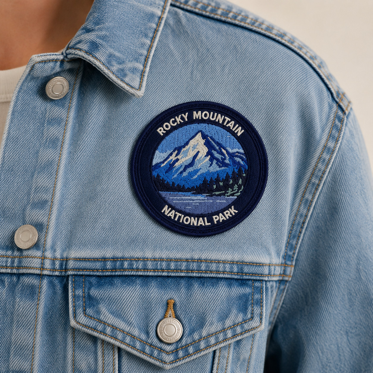 Rocky Mountain National Park Patch – Embroidered Alpine Mountain Travel Badge