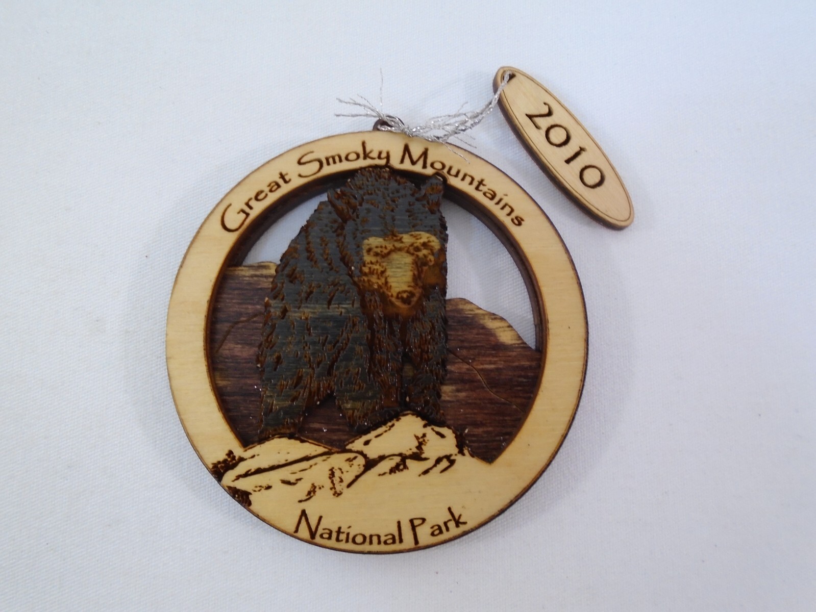 2010 Great Smoky Mountains National Park Wooden Christmas Ornament 3D Contours