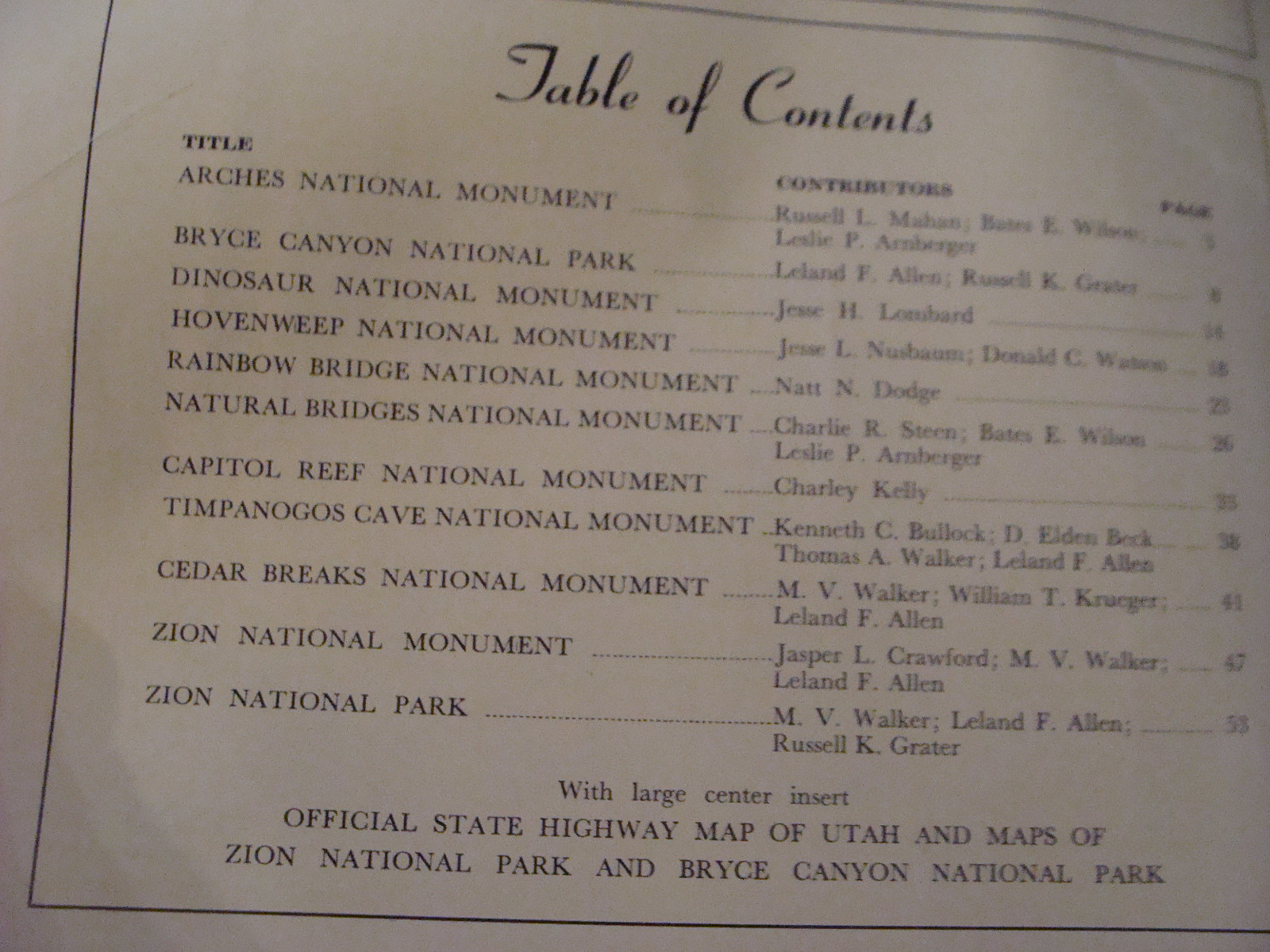 Original NATIONAL PARKS AND NATIONAL MONUMENTS OF UTAH