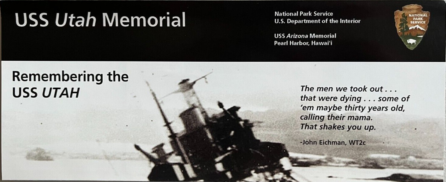 USS UTAH MEMORIAL – Pearl Harbor Hawaii NATIONAL PARK SERVICE UNIGRID BROCHURE