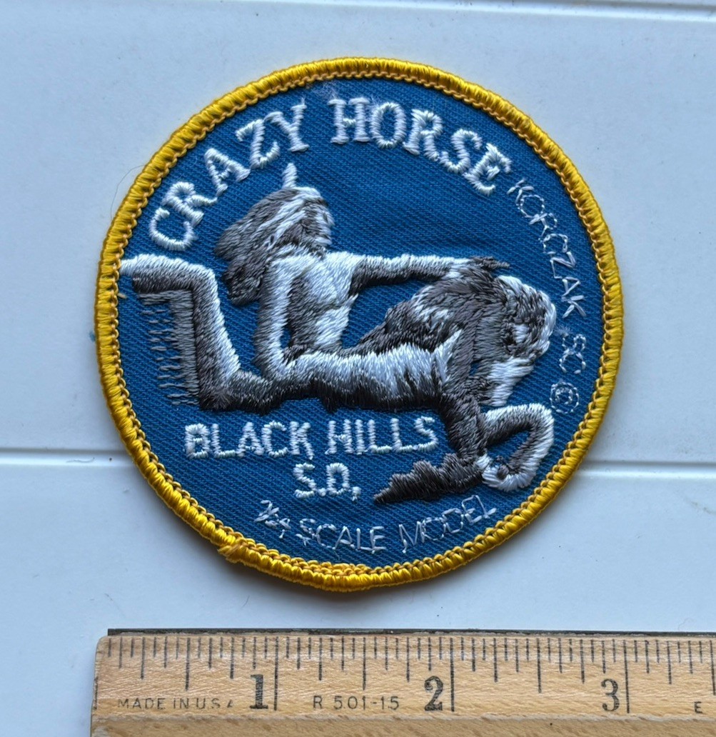 Crazy Horse Memorial Black Hills South Dakota Souvenir Round Embroidered Patch