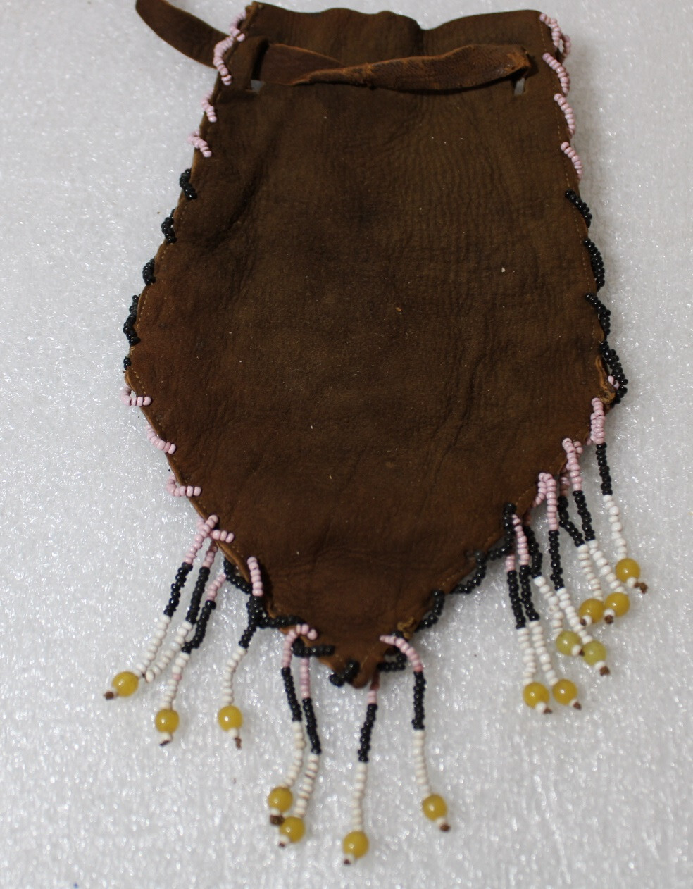 Vintage Yellowstone Park Souvenir Indian Beaded Leather Purse + Bonus Pouch