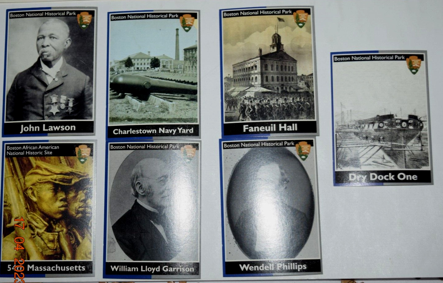 7 NPS SITE “BOSTON NTL HISTORICAL PARK – 54th Mass Unit” (2.0″ x 3.25″) Cards8