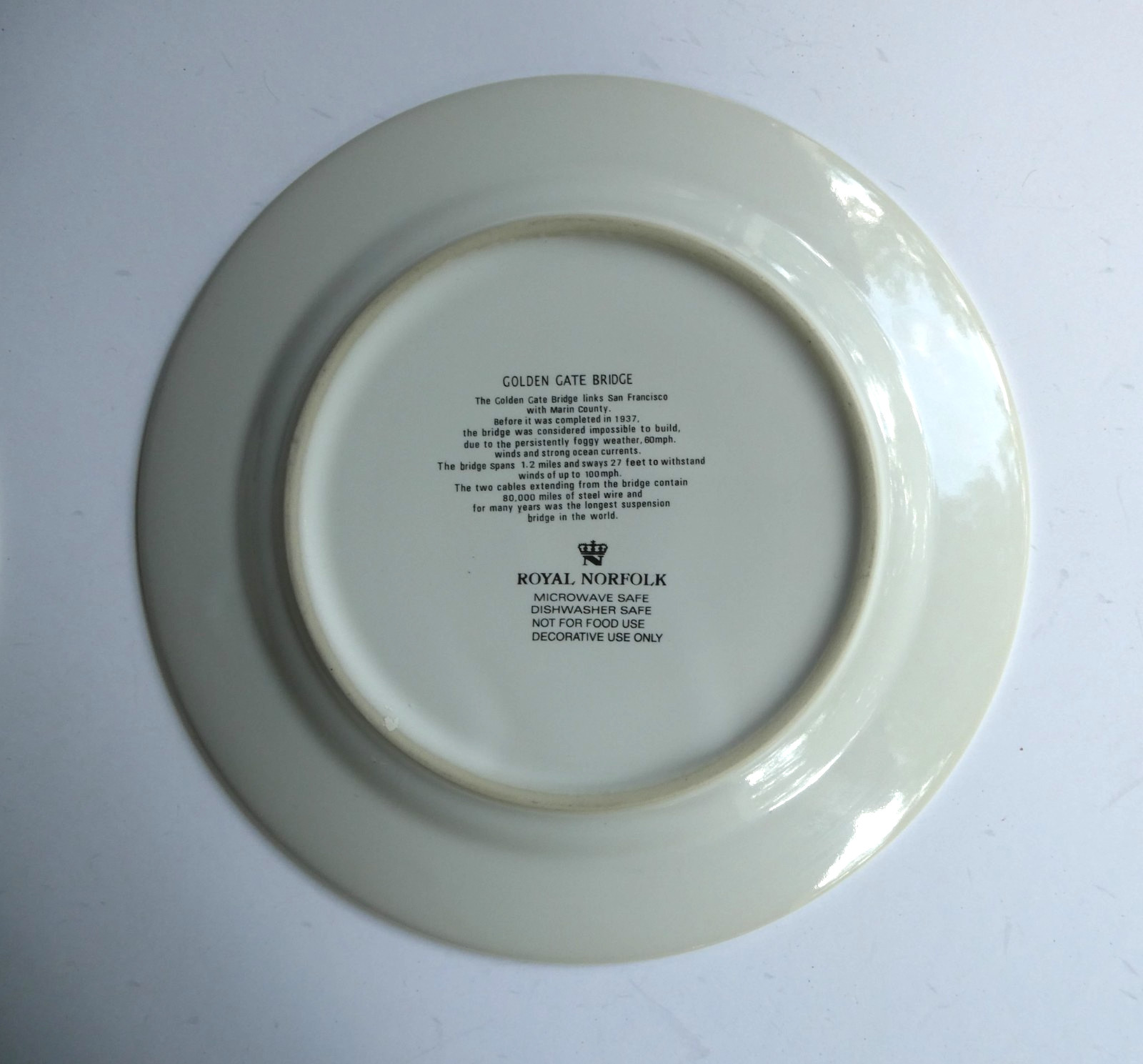 Royal Norfolk 4 Lot 7.5″ Plates White House Rushmore Statue Liberty Golden Gate