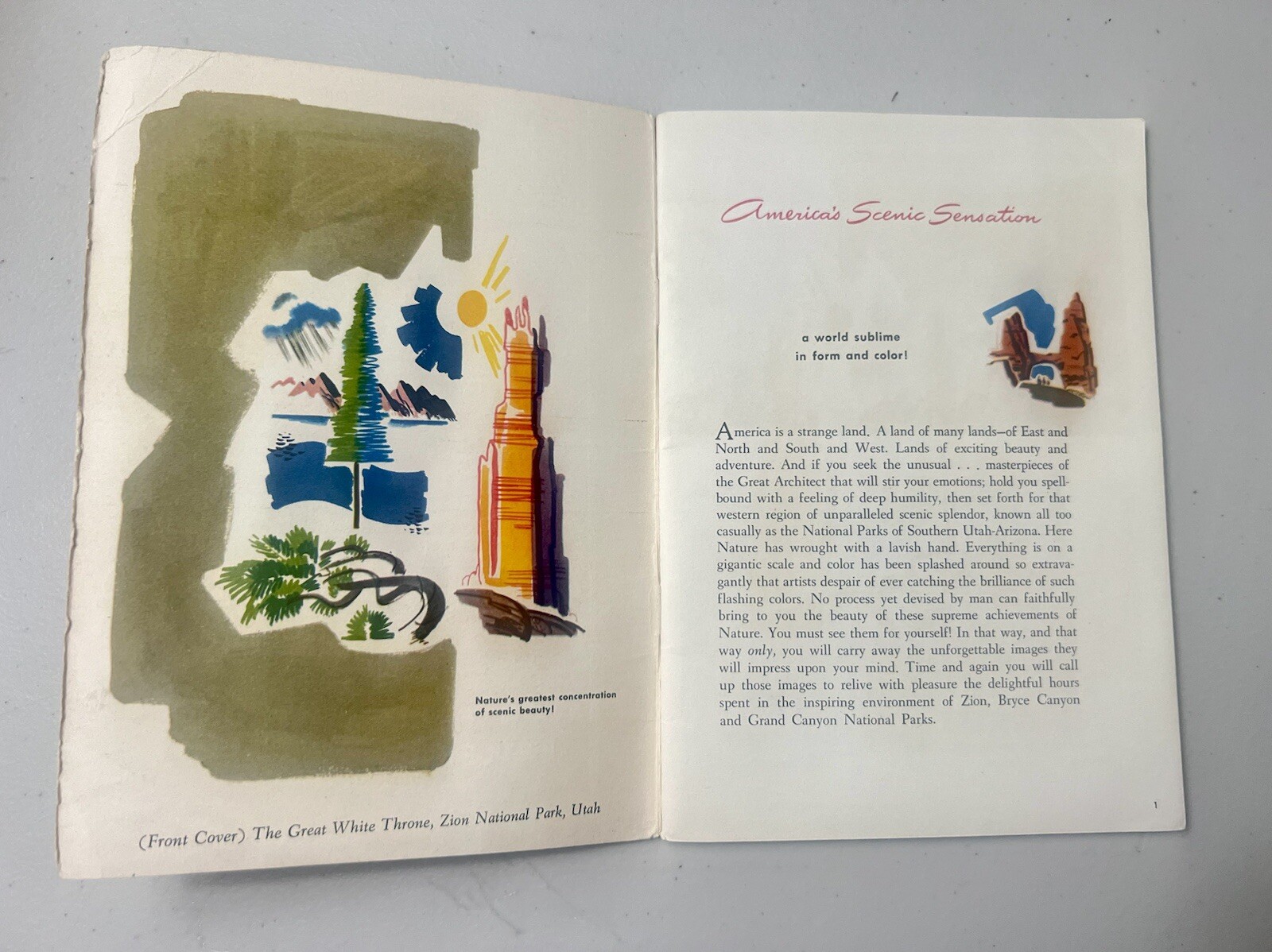 Vintage 1951 Zion Bryce Canyon Grand Canyon National Parks Union Pacific Booklet