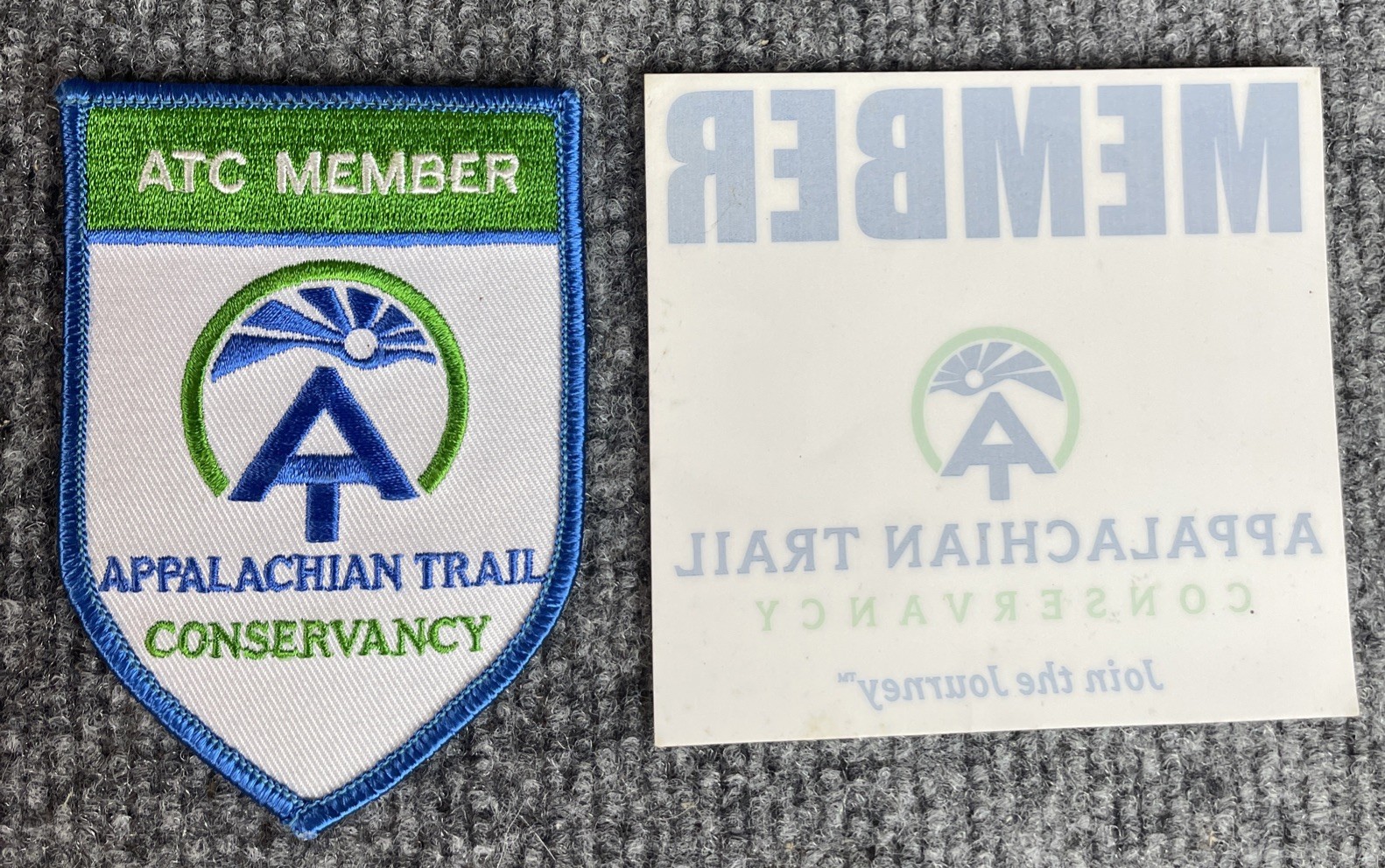 ATC Member Appalachian Trail Conservancy Blue Green Embroidered Patch + Decal