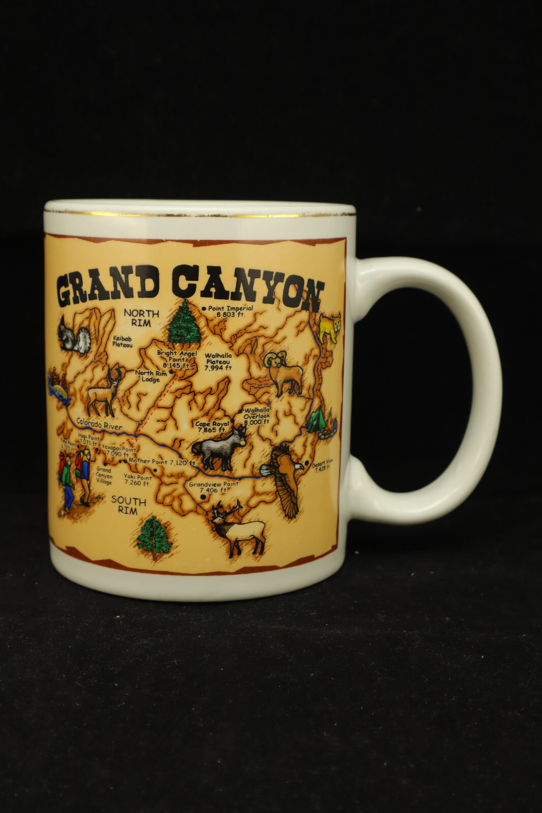 Grand Canyon National Park Elevation Map 3.75” Ceramic Coffee Mug