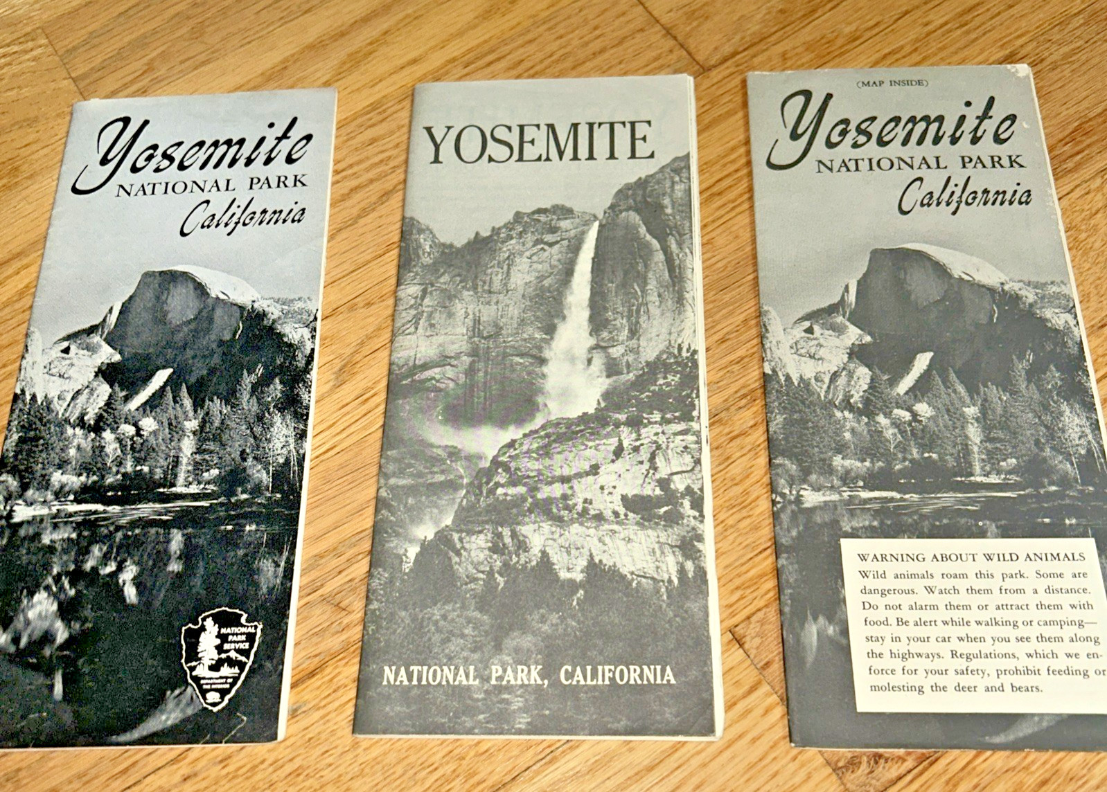 3 – YOSEMITE NATIONAL PARK National Park Service GUIDE Brochures 1951 1955 1963